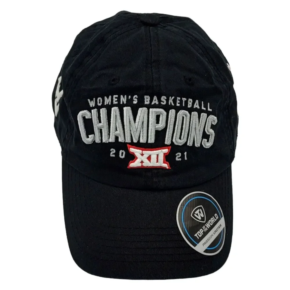 West Virginia Women's Basketball NCAA Big 12 Conference 2021 Black Hat Strapback